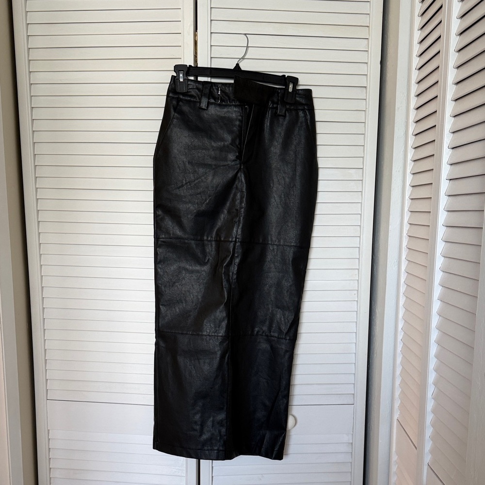 Forever 21 Men's Black Faux Leather Pants